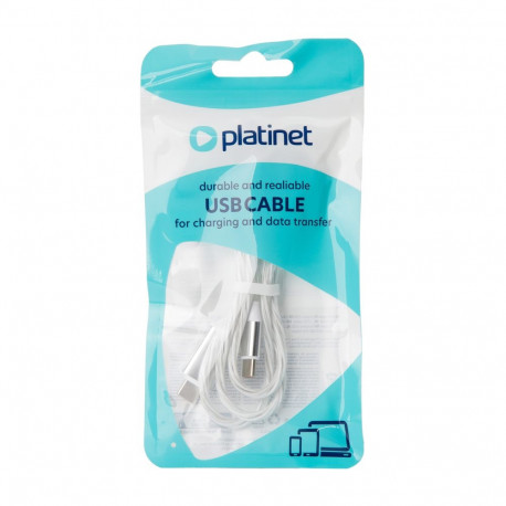PLATINET CABLE LED USB-C TO USB-C 3A 60W 1M WHITE [45889]