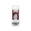 PLATINET USB LIGHTNING LEATHER CHECKED CABLE 1M RED