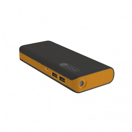 PLATINET POWER BANK 8000mAh + microUSB Kabel + Taschenlampe SCHWARZ/ORANGE [42415]