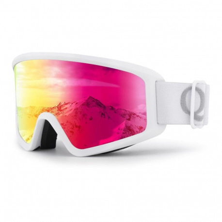 Qunature Qunature White Ski Goggles for Adults - White