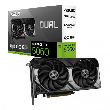 Graphics Card - ASUS Dual RTX 5060 O8G NVIDIA GeForce RTX 5060 8 GB GDDR7 Black, White