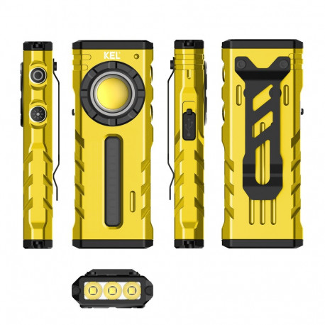 Latarka ręczna inspekcyjna kel, 1800 lm, 2000 mah, usb-c, 4-20h, ipx6, ik07