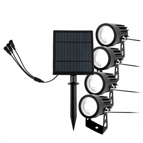 Päikeseenergial töötav aialamp 4x350lm (2W)/6000K IP44