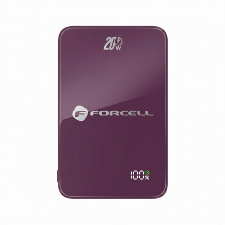 Powerbank compatible with MagSafe Forcell F-Energy SuperSlim F10K8 QC4.0 PD3.0 15W 10000 mAh cherry