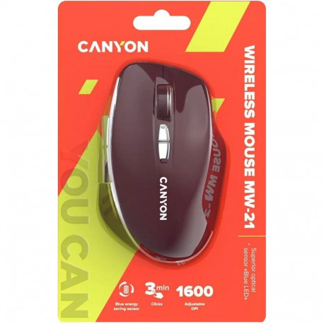 Wireless mouse BT 1200 dpi CANYON MW-21 red