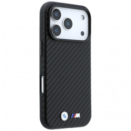 BMW case for IPHONE 18 Pro Max/17 Pro Max compatible with MagSafe (Carbon Metal Logo) black