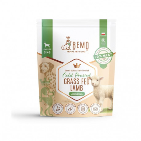 BEMO Cold Pressed Grass Fed Lamb - dry dog food - 3kg