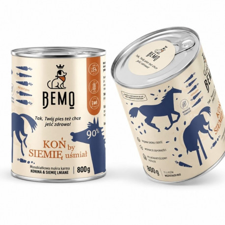 BEMO märg koeratoit Koń by siemię uśmiał Mono 800g
