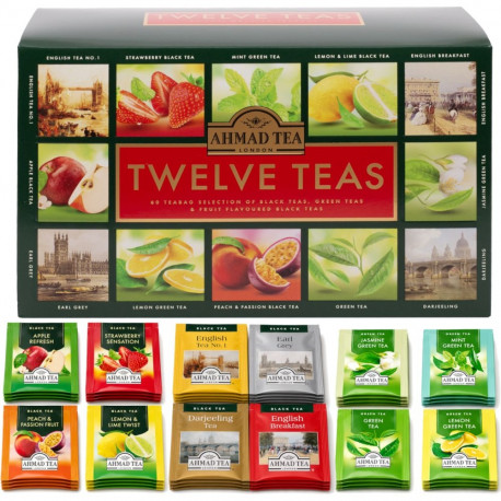 Tea AHMAD Tea Selection 12 flavors in an envelope, gift set