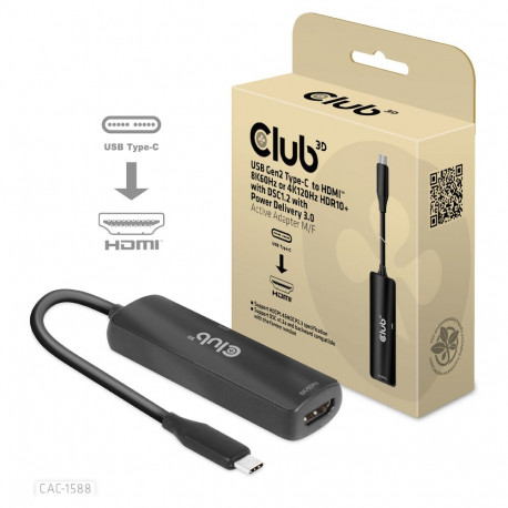 Club3D adapter USB 3.2 Typ C > HDMI 2.1 HDR10 8K60Hz aktiivne