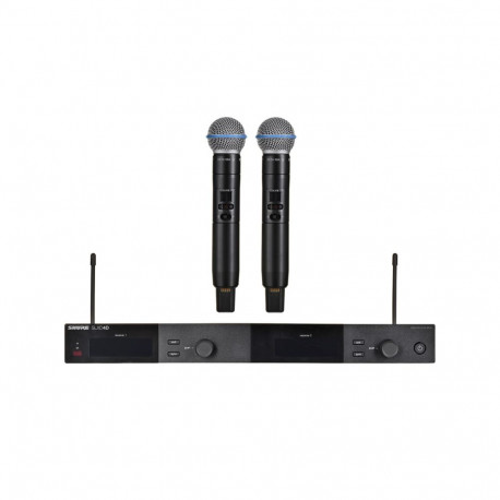 Shure digitaalne kahe kanaliga juhtmevaba süsteem SLXD24DE/B58-G59 kahe saatja/käsimikrofoniga (470 