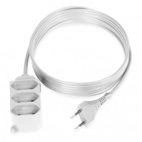 Kolmekordne püsipikendusjuhe 3x2p/II, 2,5A, 250V ühendusjuhtmega OMYp 20,75mm