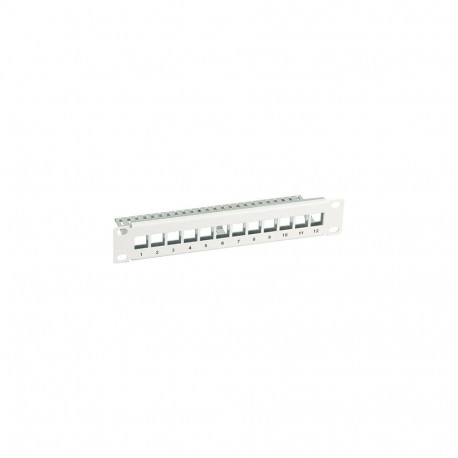 "10"" 1HE Verteilerfeld für 12 x Keystone, schwarz"