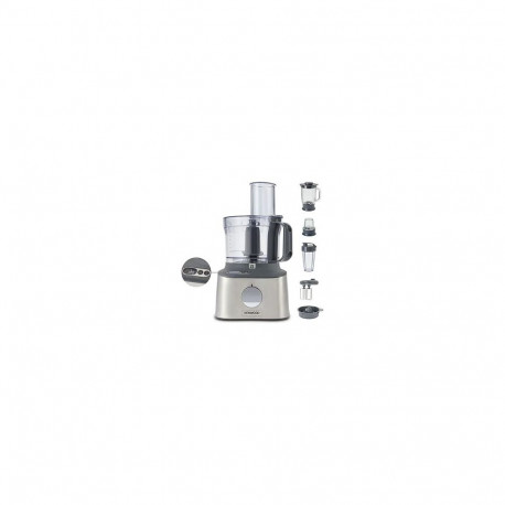 "Kchenmaschine MultiPro Compact+ (silber, 800 Watt, integrierte Waage, Mixaufsatz und Blend-Xtract 2