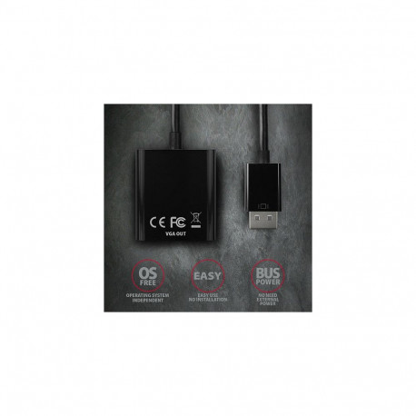 "AXAGON RVD-VGN DisplayPort auf VGA Adapter, WUXGA - schwarz"