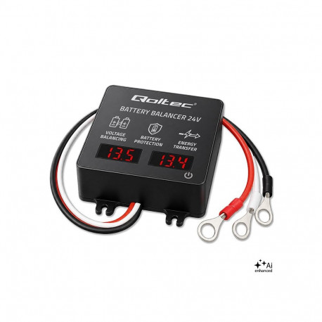 Qoltec akude pingebalansseerija 24V 2 x 12V akudele 5A AGM GEL LiFePO4 LED