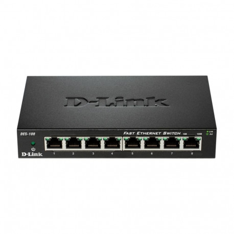 D-link Ethernet Switch DES-108/E Unmanaged, Desktop, 10/100 Mbps (RJ-45) ports quantity 8