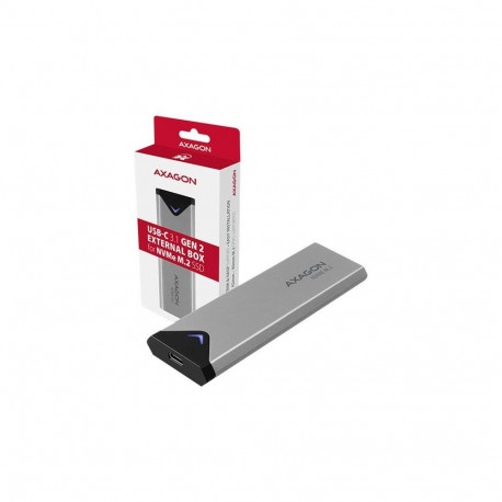 Axagon External SuperSpeed+ USB-C metal box for M.2 NVMe SSD disks having sizes of up 42 to 80 mm