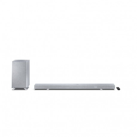 Sharp HT-SBW55121(SL) Q 5.1.2 Dolby Atmos/ DTS:X Soundbar with Wireless Subwoofer, Silver |