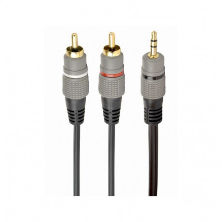 Cablexpert 3.5 mm stereo plug to 2*RCA plugs 1.5m cable, gold-plated connectors |