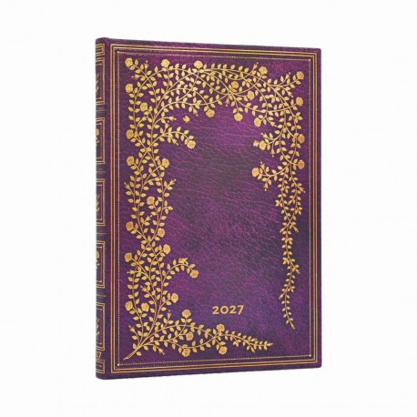 Raamatkalender 2027 Paperblanks New York Rose Midi nädal horisontaalne, verso