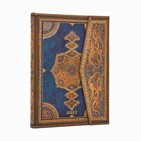 Raamatkalender 2027 Paperblanks Safavid Indigo Midi nädal vertikaalne