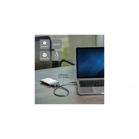 StarTech.com SATA to USB-C Cable, USB 10Gbps to 2.5in SATA I II III Hard Drive Adapter, External Con