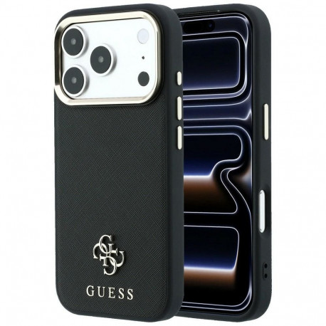 Case for IPHONE 18 Pro Max/17 Pro Max compatible with MagSafe (Saffiano Small 4G & Classic Logo) bla