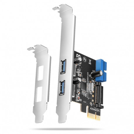 Axagon PCI-Express card with a pair of internal and a pair of external USB 5Gbps ports | PCEU-232RS