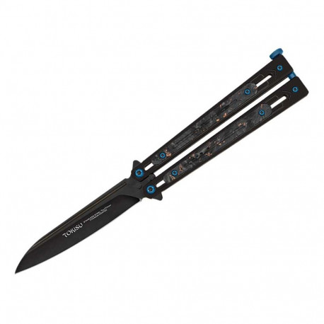 Tokisu balisong-nuga 02259, läikivmustast terasest