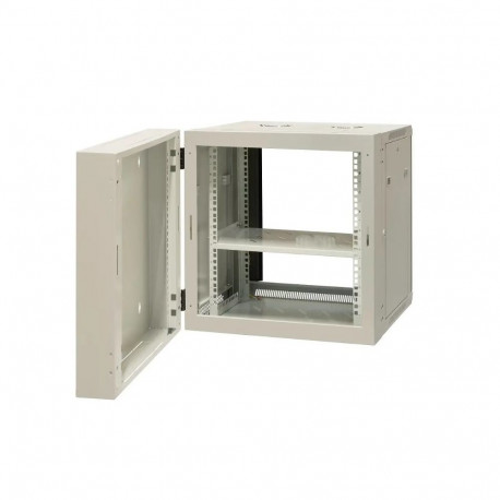 EMITERNET Split hanging cabinet 19" 12U, sheet metal/glass door, 600×550×635mm width/depth/height EM