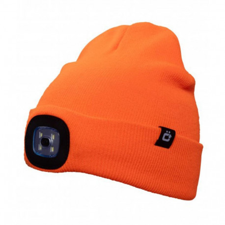 OTTO talvemüts LED-valgusega, HOGERT, HT5K495, oranž, 150 lm, USB laadimine