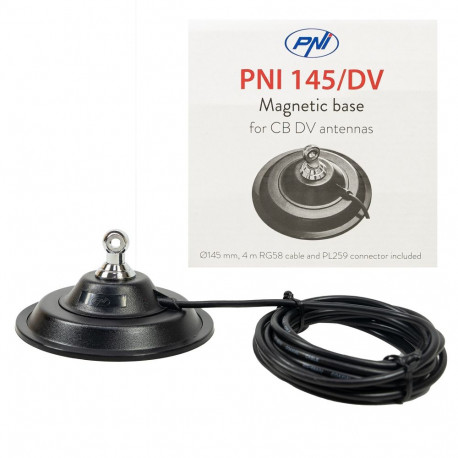 Magnetjalg PNI 145/DV (145 mm) sisaldab 4-meetrist kaablit ja PL259-pistikut