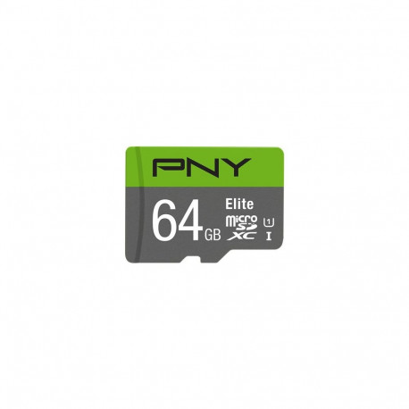 Memory Card - PNY Elite 64 GB MicroSDXC Class 10 UHS-I Green/Grey