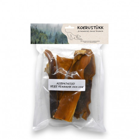 Koerustükk kuivatatud veise peanahk 15cm koerale 100g