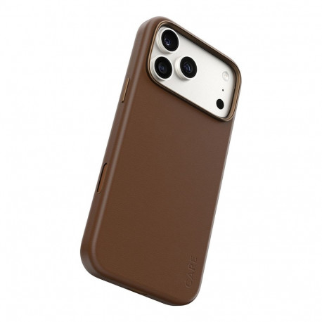 CARE by PanzerGlass ümbris iPhone 17 Pro Maxile Solo, vegan-nahast, MagSafe'iga, pruun