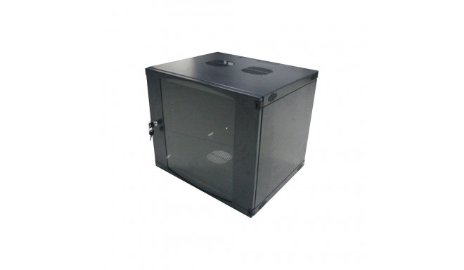 "Logilink 19"" Wallmount Single Section Box 09U, Flat Pack, black"