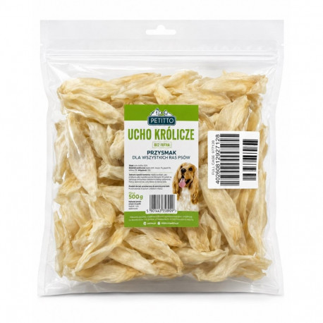 PETITTO karvata küülikukõrv monoproteiinne koeramaius 500g
