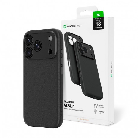 AmazingThing Glamour AllSkin iPhone 18 Pro Max Case with Camera Cover, MagSafe Compatible - Black