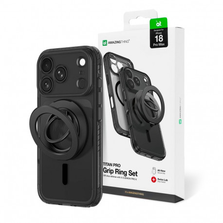 AmazingThing Titan Pro Lens Ring Set Case for iPhone 18 Pro Max with Camera Cover and Magnetic Ring 