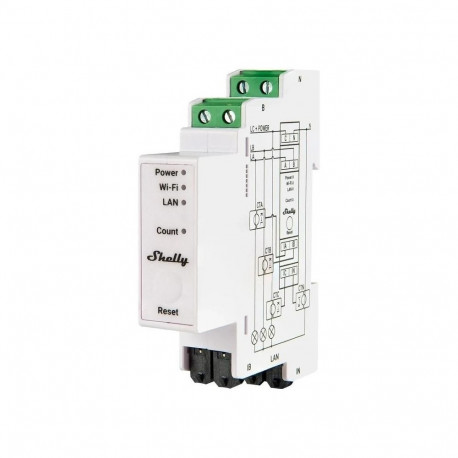 Electricity Meter - Shelly PRO 3EM 120A, 3-Phase, Wi-Fi, Bluetooth, Matter