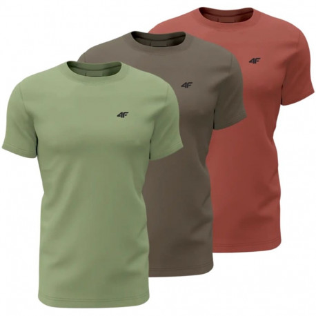 4F meeste T-särk M4480 4FWSS26TTSHM4480 90S S, roheline, pruun, bordoopunane