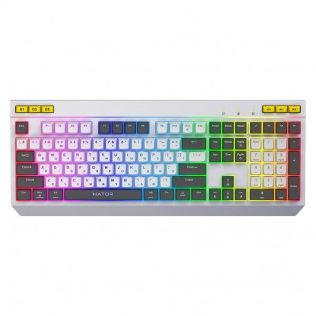 HATOR mänguklaviatuur Icefall USB QWERTY US English, valge