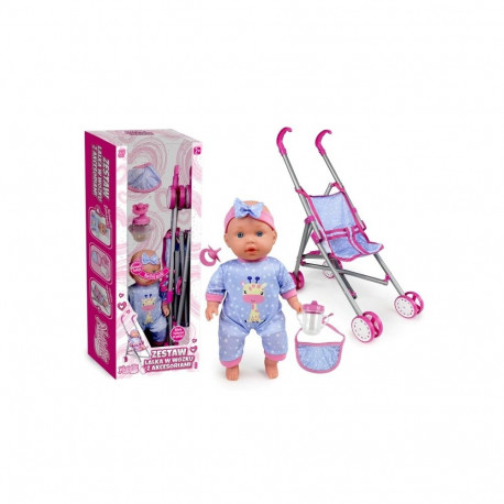 Doll Natalia - Bab y with stroller 30 cm
