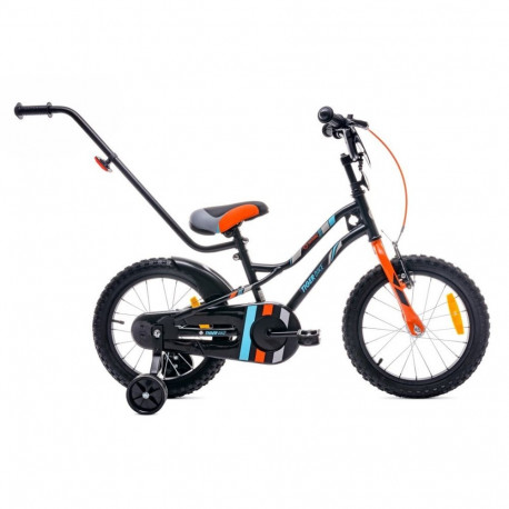 Tiger Bike jalgratas 16" lükkesangaga, must, oranž ja türkiissinine