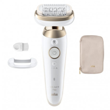 Braun Silk-pil 9 Flex SES9-011 3D Epilator, Wet & Dry, White/Gold |