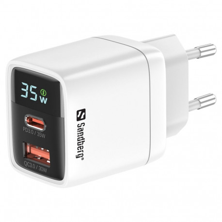 Sandberg laadija 441-52 35W 2-pordiline USB-C/USB-A, valge