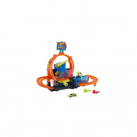 Hot Wheels City Mega Loop Car Wash Playset & 1 Color Shifters in 1:64 Scale