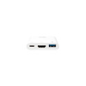 LogiLink 0.14m, 2xUSB-C/HDMI+USB A White