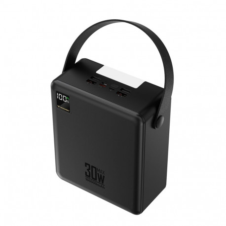 Wozinsky W8-B 100000mAh 30W Powerbank 2xUSB-A and 2xUSB-C with Flashlight - Black